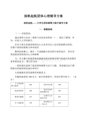 扬帆起航团体心理辅导方案.docx