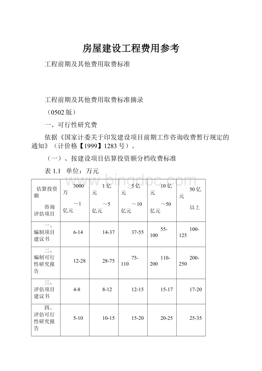 房屋建设工程费用参考.docx_第1页