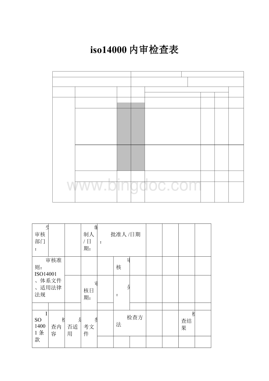 iso14000内审检查表.docx_第1页