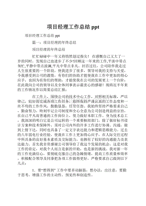 项目经理工作总结ppt.docx