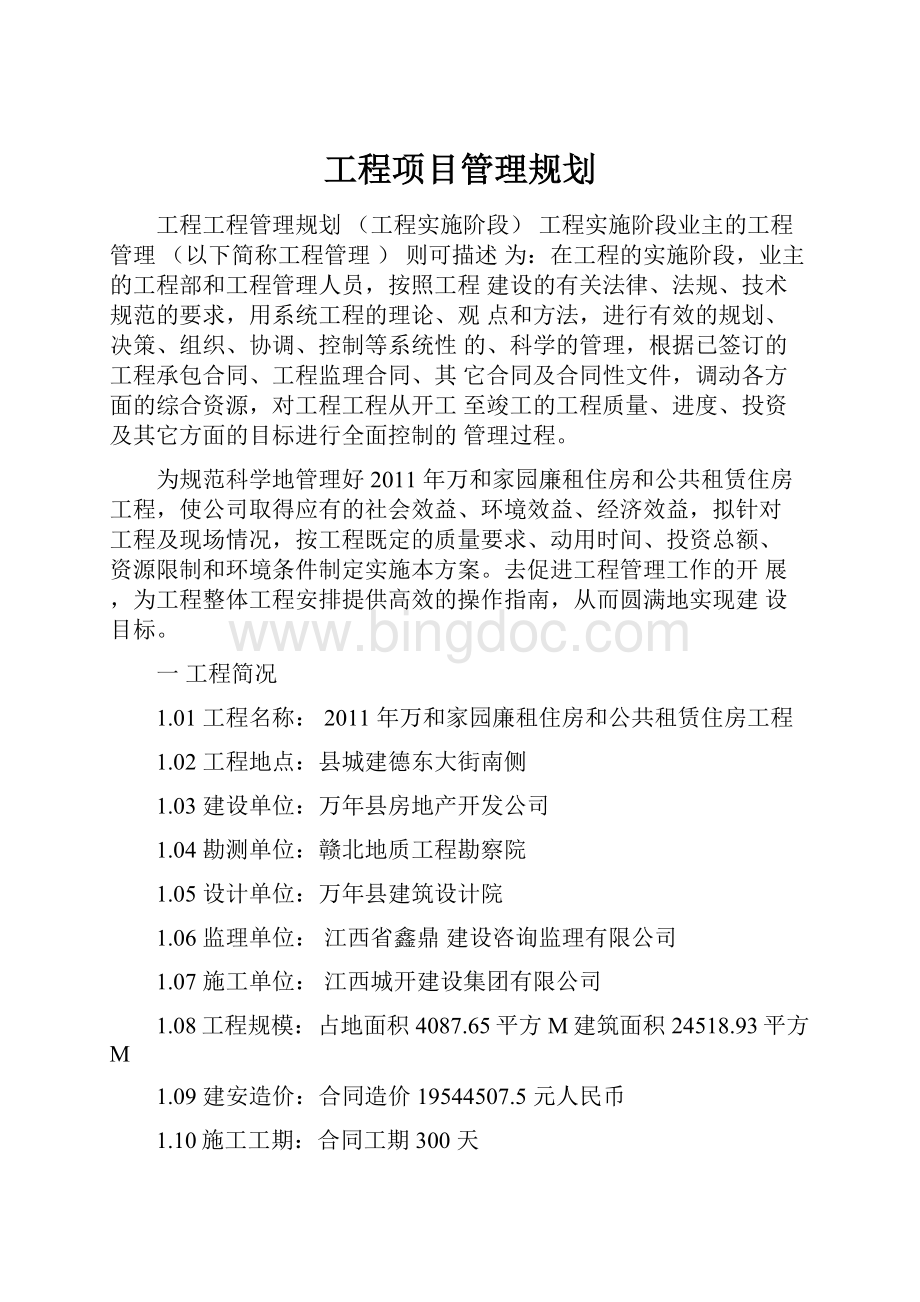 工程项目管理规划.docx