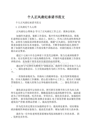 个人正风肃纪承诺书范文.docx