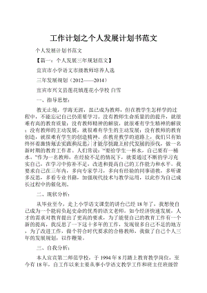 工作计划之个人发展计划书范文.docx