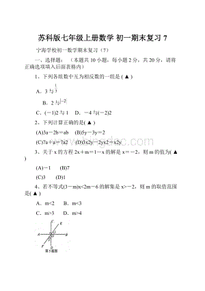 苏科版七年级上册数学初一期末复习7.docx