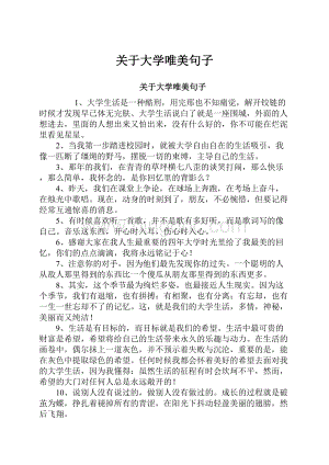 关于大学唯美句子.docx