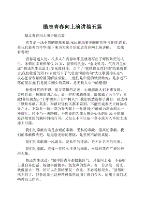 励志青春向上演讲稿五篇.docx