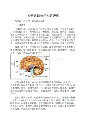 关于意识与行为的研究.docx