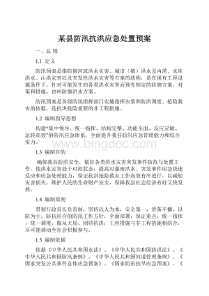 某县防汛抗洪应急处置预案.docx