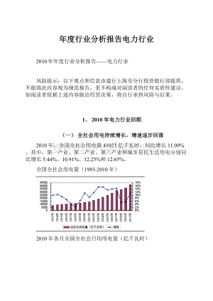 年度行业分析报告电力行业.docx