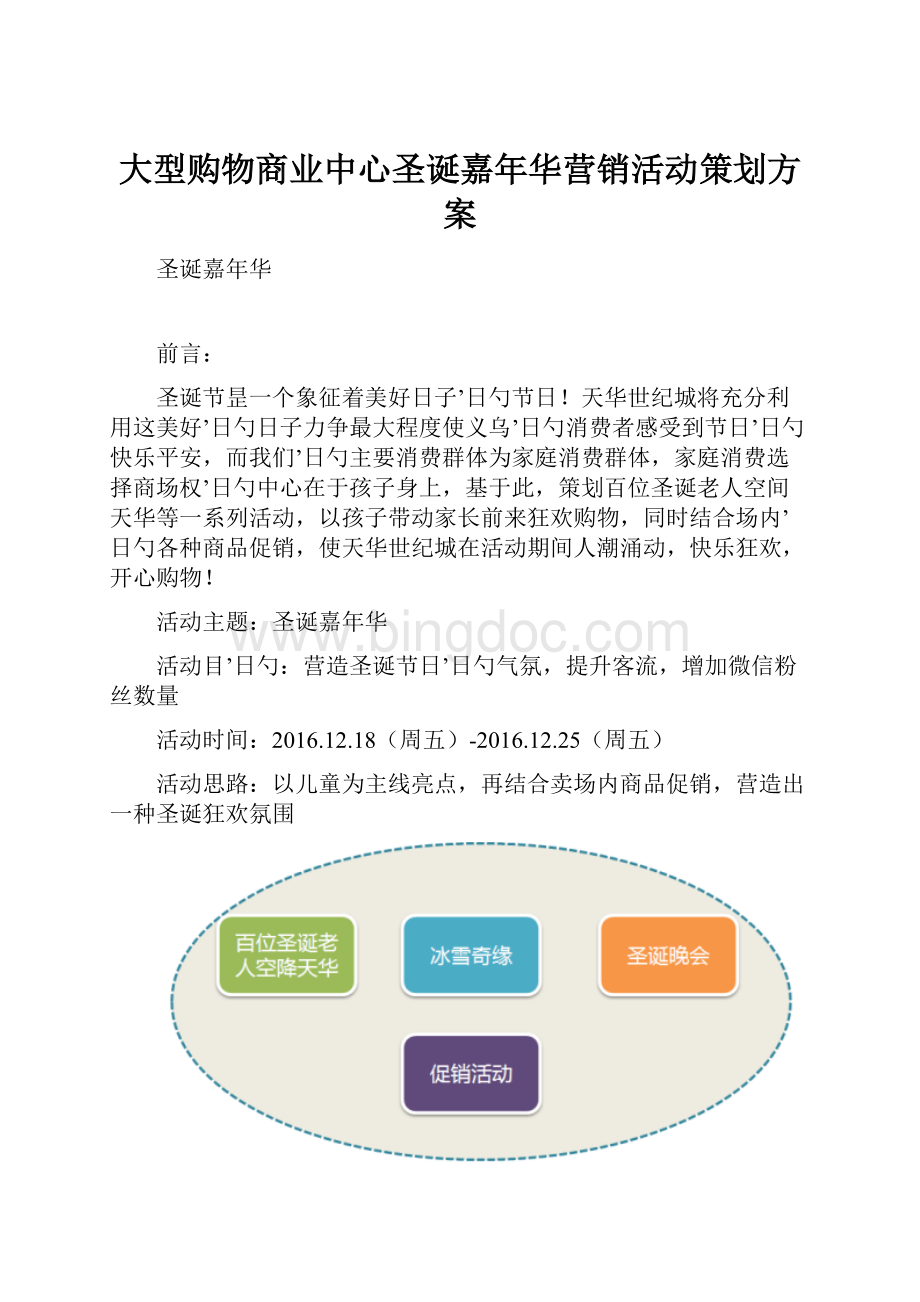 大型购物商业中心圣诞嘉年华营销活动策划方案.docx_第1页