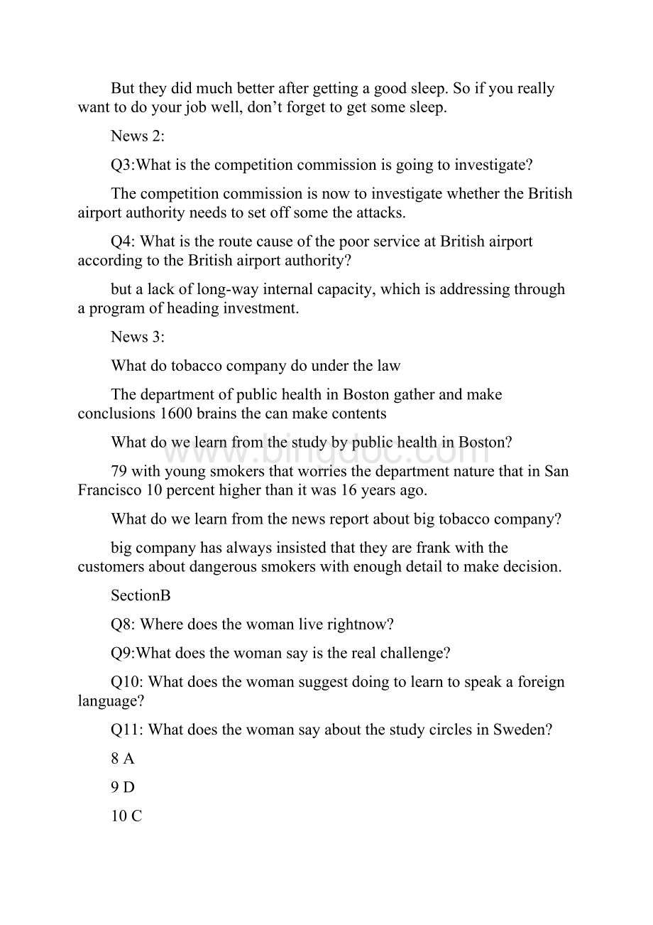 英语四级真题答案解析.docx_第3页