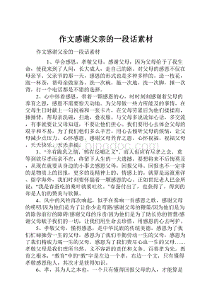 作文感谢父亲的一段话素材.docx