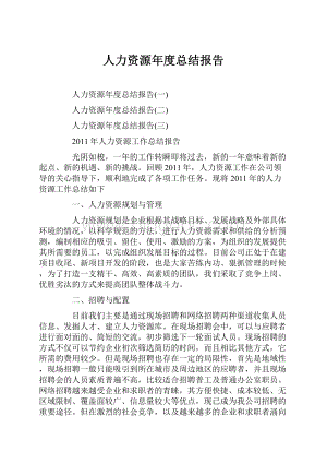 人力资源年度总结报告.docx