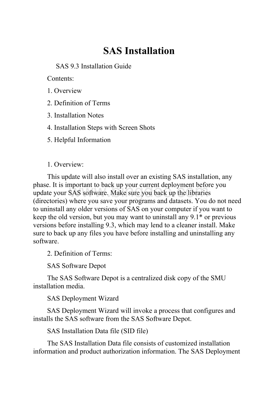 SAS Installation.docx_第1页