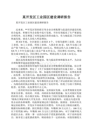 某开发区工业园区建设调研报告.docx