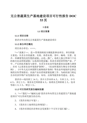 无公害蔬菜生产基地建设项目可行性报告DOC 53页.docx