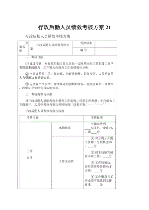 行政后勤人员绩效考核方案21.docx