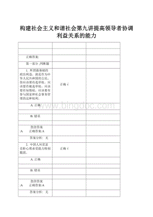 构建社会主义和谐社会第九讲提高领导者协调利益关系的能力.docx