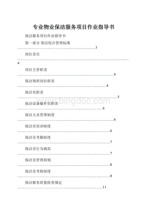 专业物业保洁服务项目作业指导书.docx