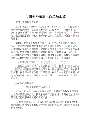 市国土资源局工作总结多篇.docx