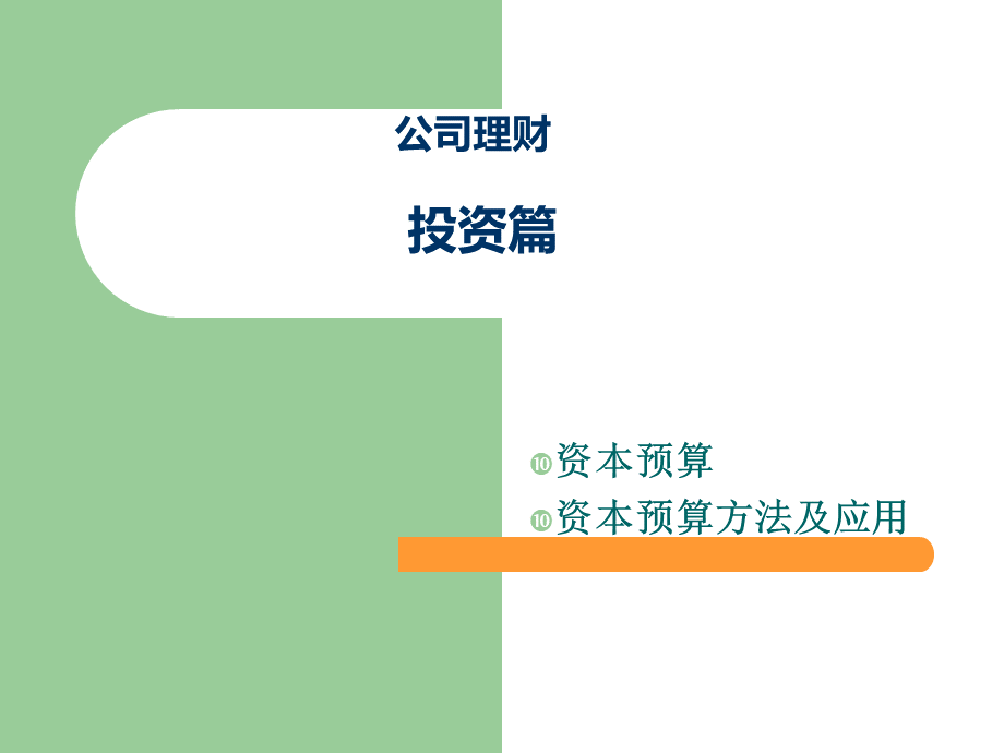 金融学专业公司理财8(投资指标及运用).pptx
