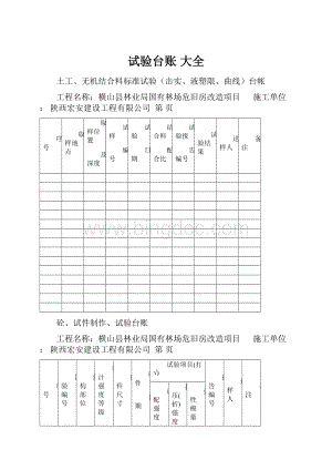 试验台账 大全.docx