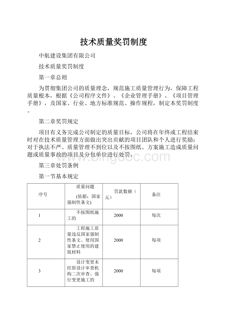 技术质量奖罚制度.docx