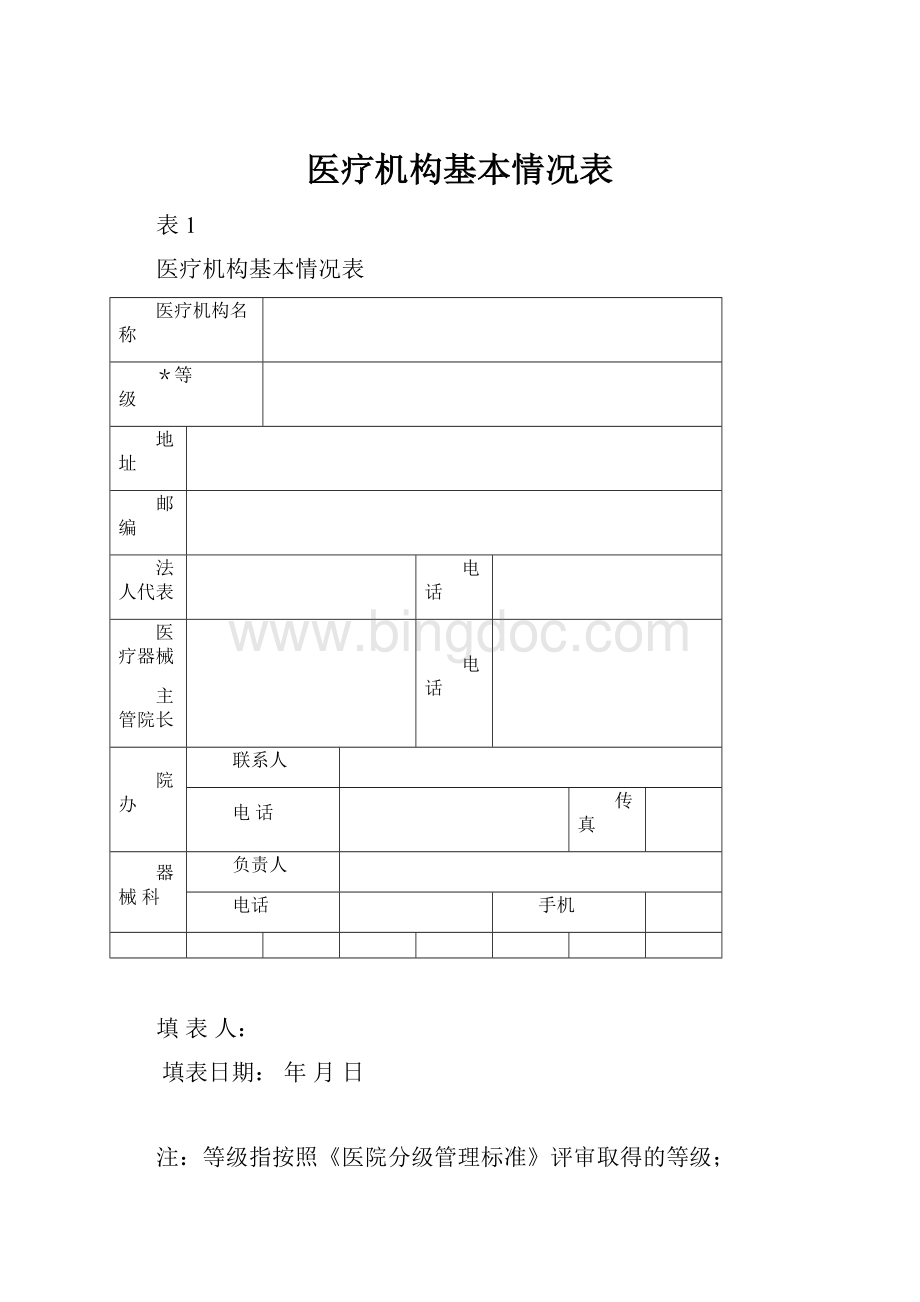 医疗机构基本情况表.docx_第1页