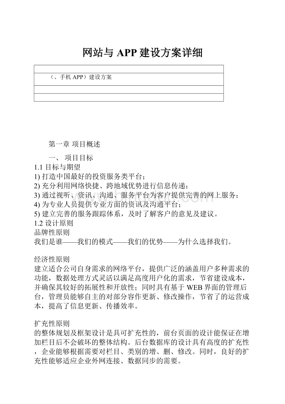 网站与APP建设方案详细.docx_第1页