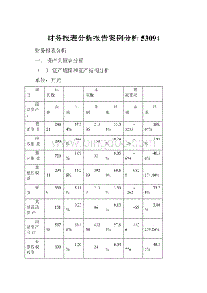 财务报表分析报告案例分析53094.docx