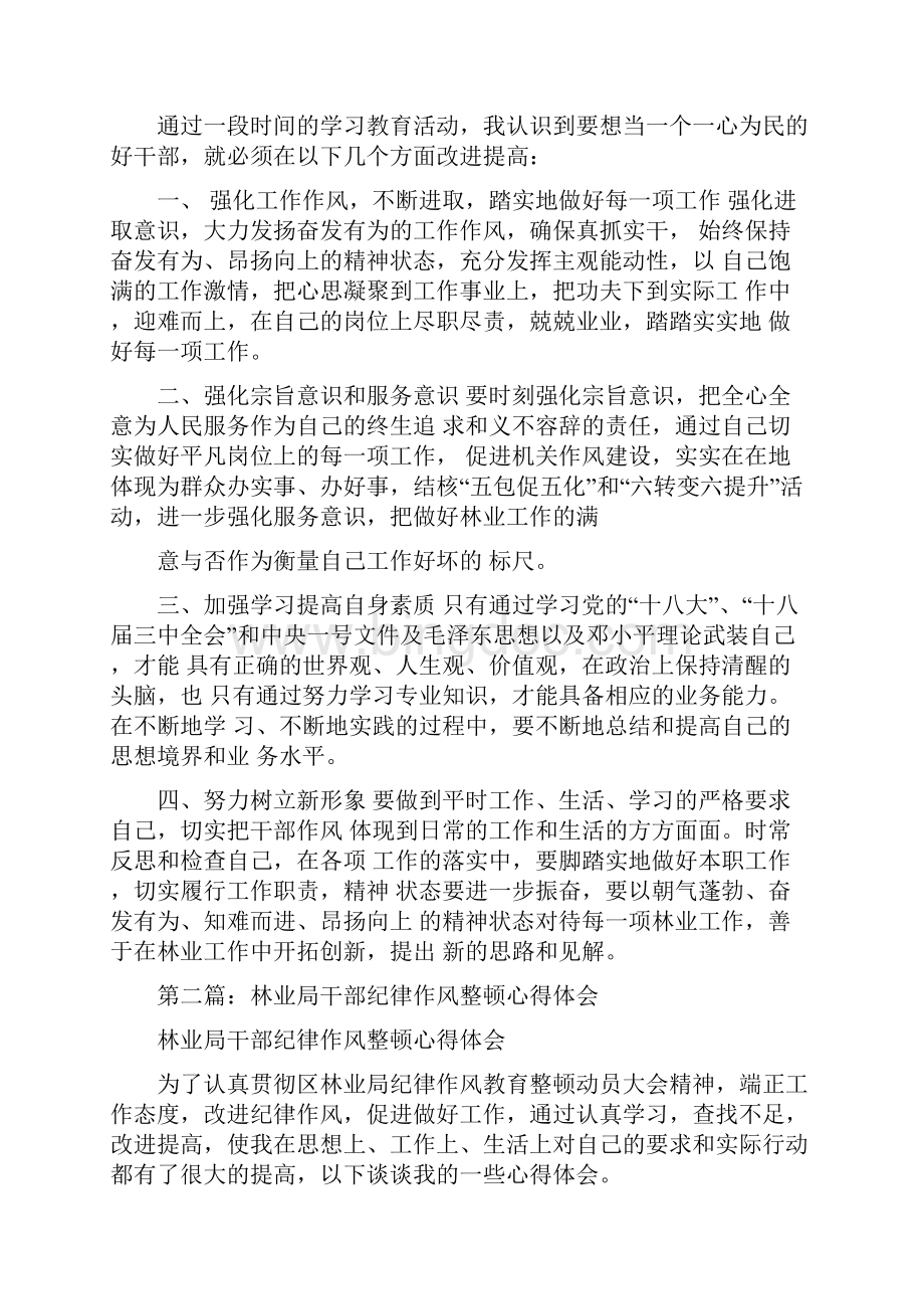 林业局干部纪律作风整顿心得体会.docx_第2页