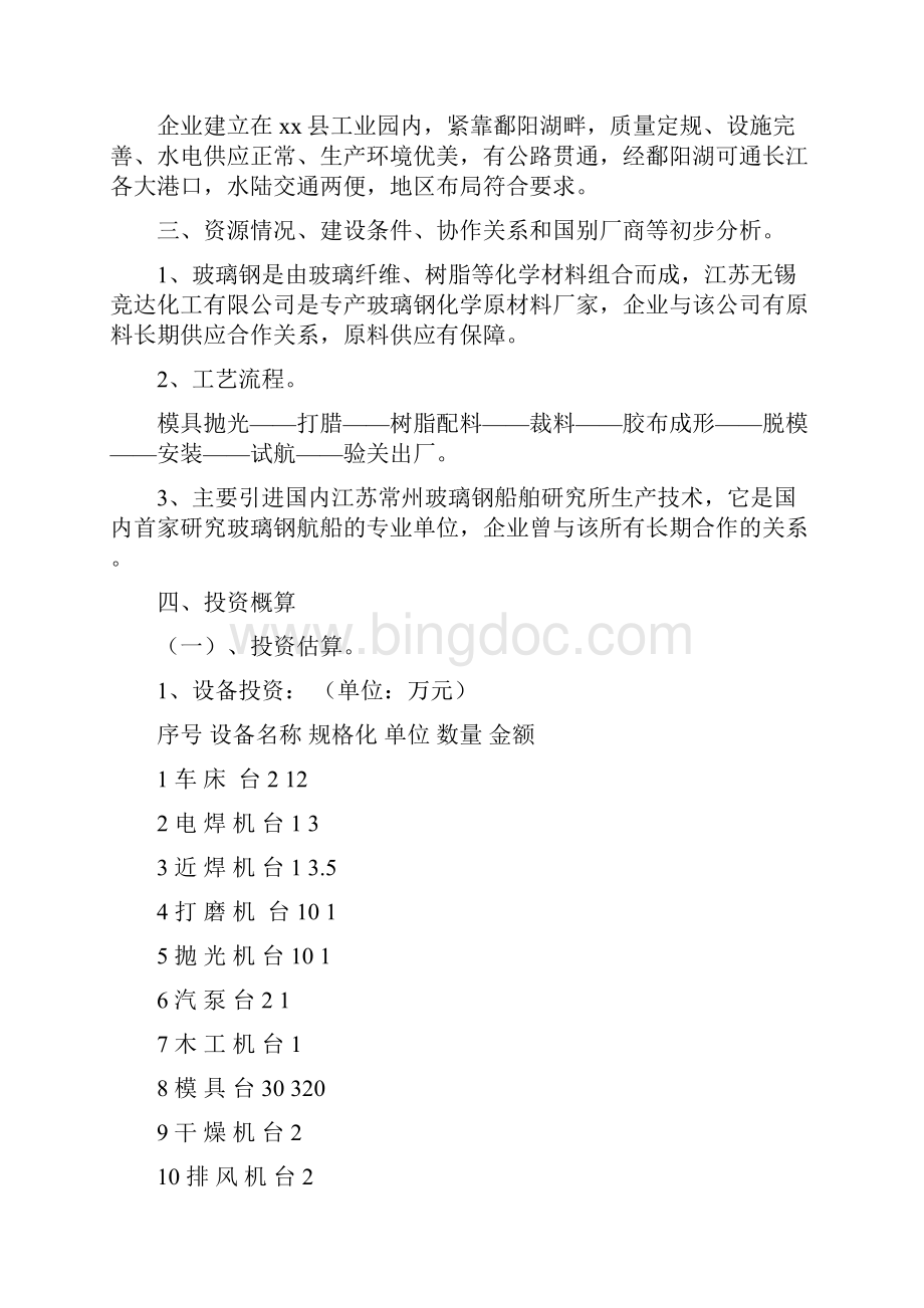 玻璃钢船舶制造扩建工程项目建议书经典版.docx_第3页