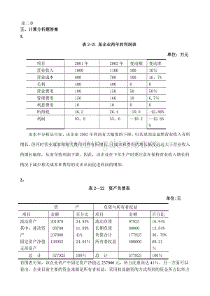 池国华财务报表分析课后计算题答案.doc