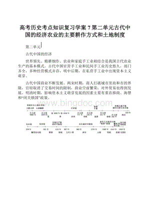 高考历史考点知识复习学案7第二单元古代中国的经济农业的主要耕作方式和土地制度.docx