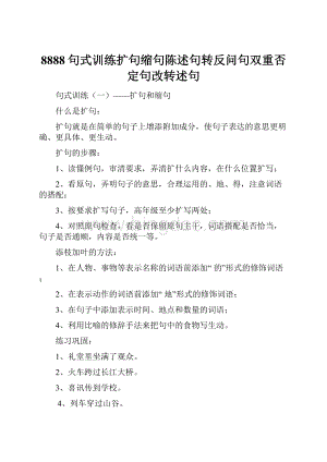 8888句式训练扩句缩句陈述句转反问句双重否定句改转述句.docx