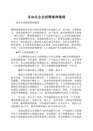 各知名企业招聘案例集锦.docx