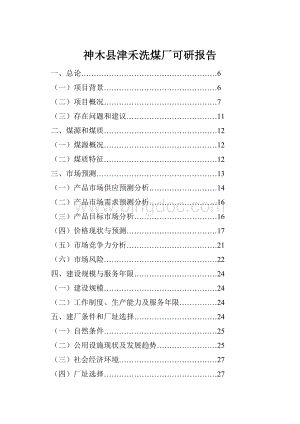 神木县津禾洗煤厂可研报告.docx