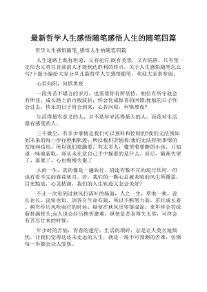 最新哲学人生感悟随笔感悟人生的随笔四篇.docx