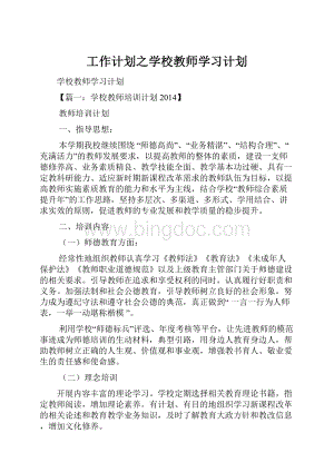 工作计划之学校教师学习计划.docx