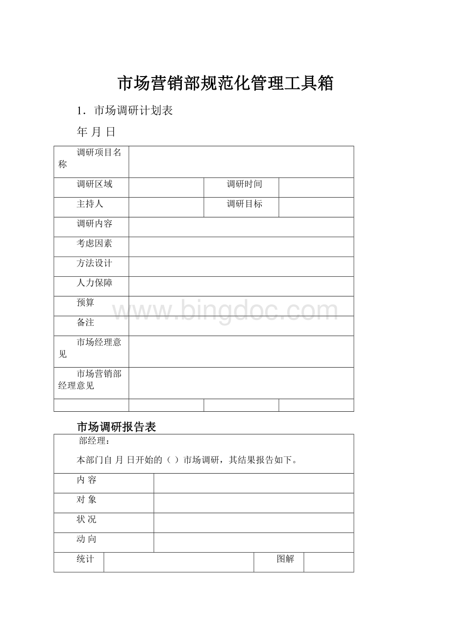 市场营销部规范化管理工具箱.docx_第1页