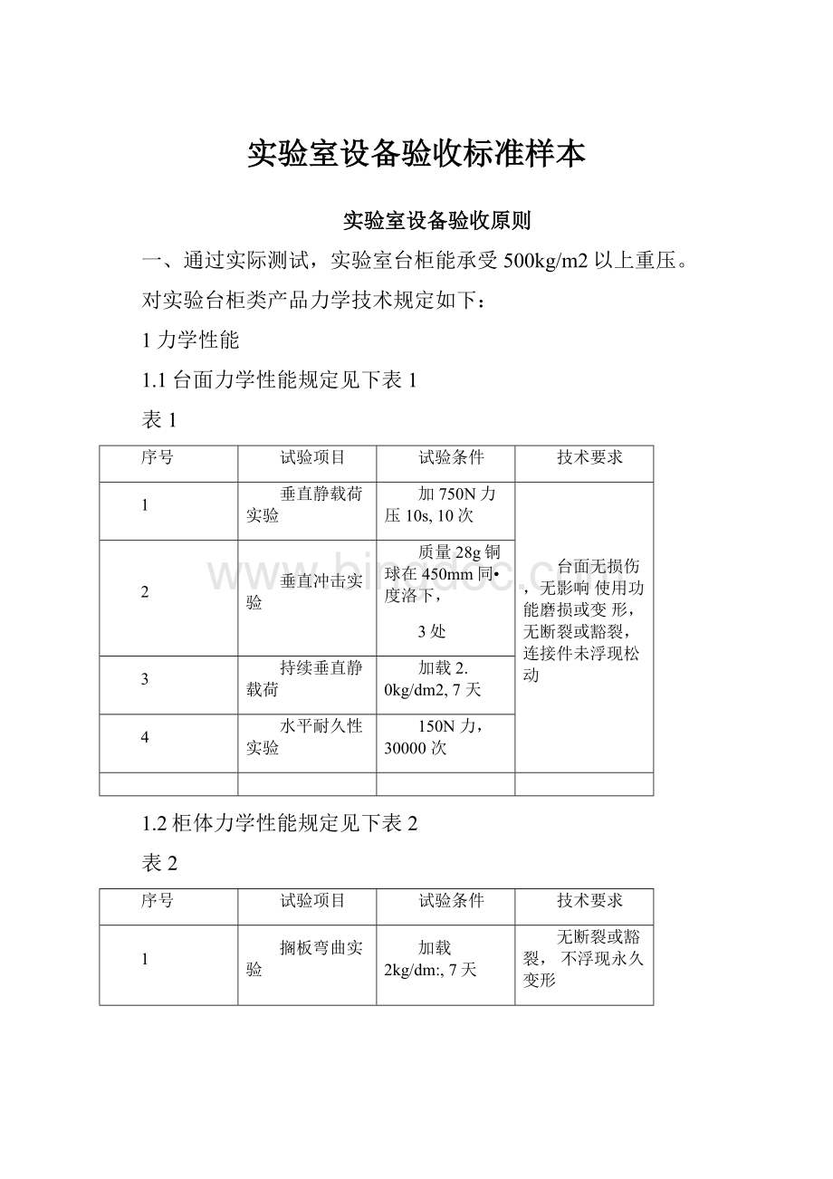 实验室设备验收标准样本.docx