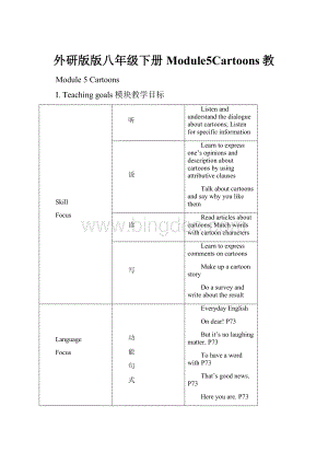 外研版版八年级下册Module5Cartoons教.docx