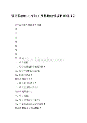 强烈推荐红枣深加工及基地建设项目可研报告.docx