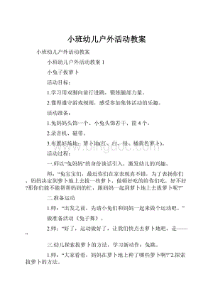 小班幼儿户外活动教案.docx