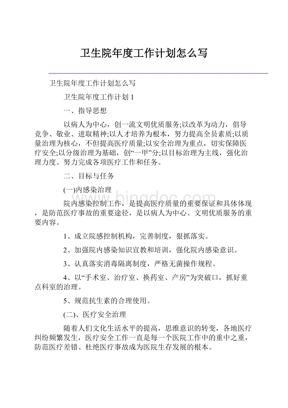 卫生院年度工作计划怎么写.docx