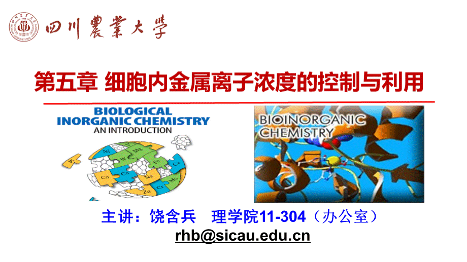 生物无机化学-第五章-细胞内金属离子浓度的控制与利用-2020.ppt_第1页