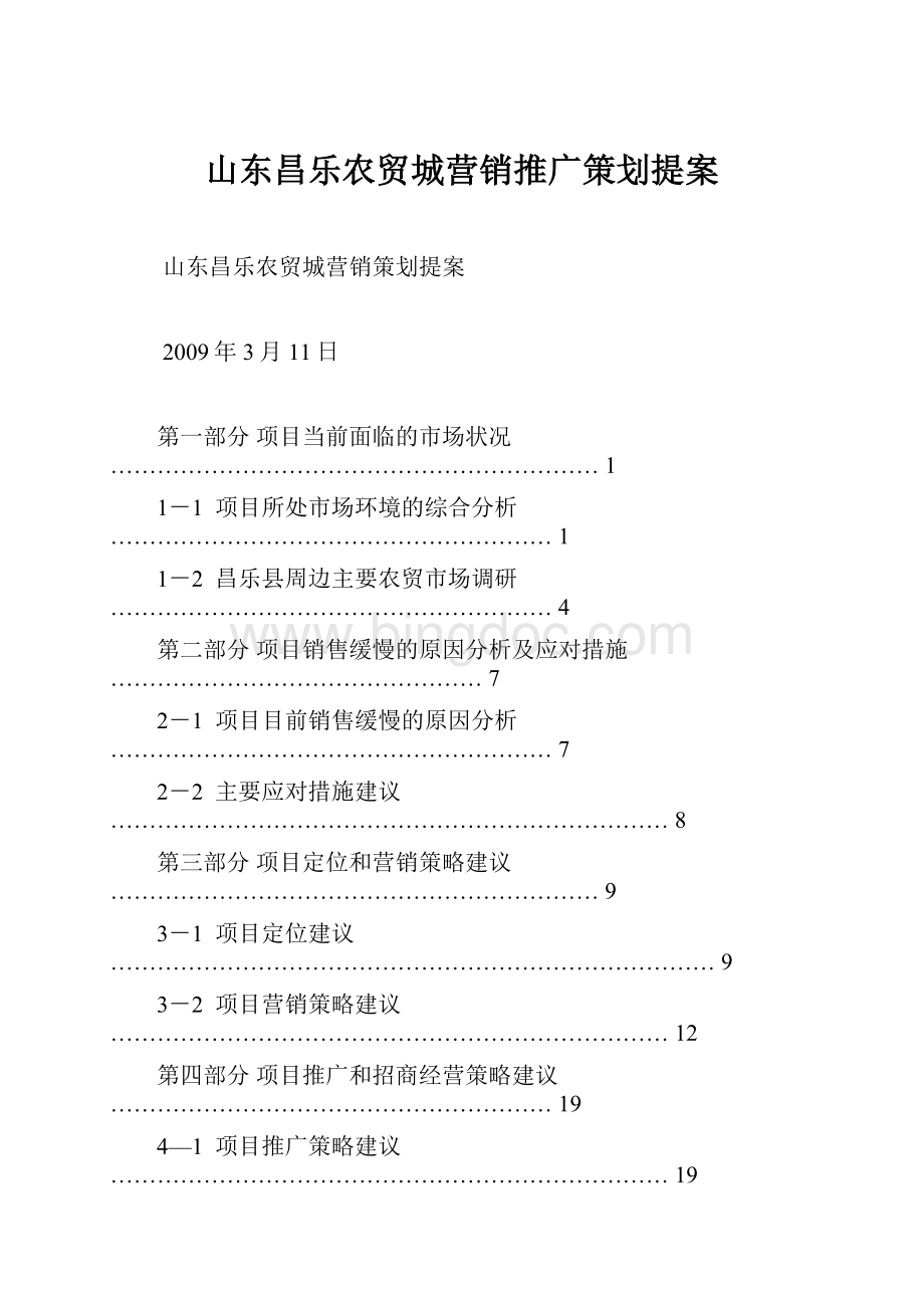 山东昌乐农贸城营销推广策划提案.docx