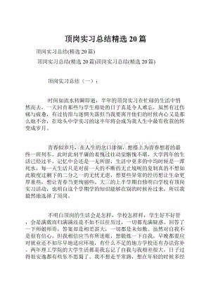 顶岗实习总结精选20篇.docx