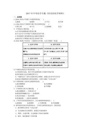 中考化学专题《常见的化学材料》.doc