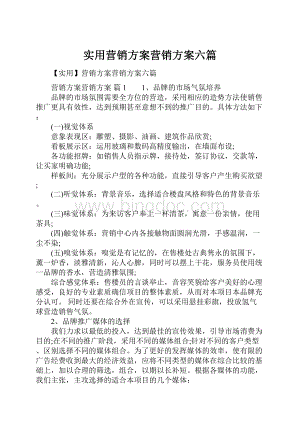 实用营销方案营销方案六篇.docx